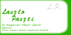 laszlo paszti business card