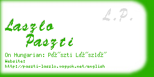 laszlo paszti business card